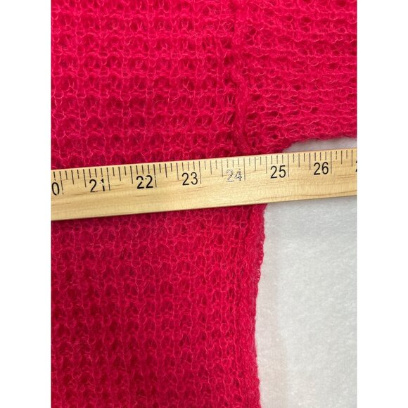 Free People Sweater Womens Medium‎ Pink Alpaca Blend Loose Knit V-neck - Picture 5 of 7